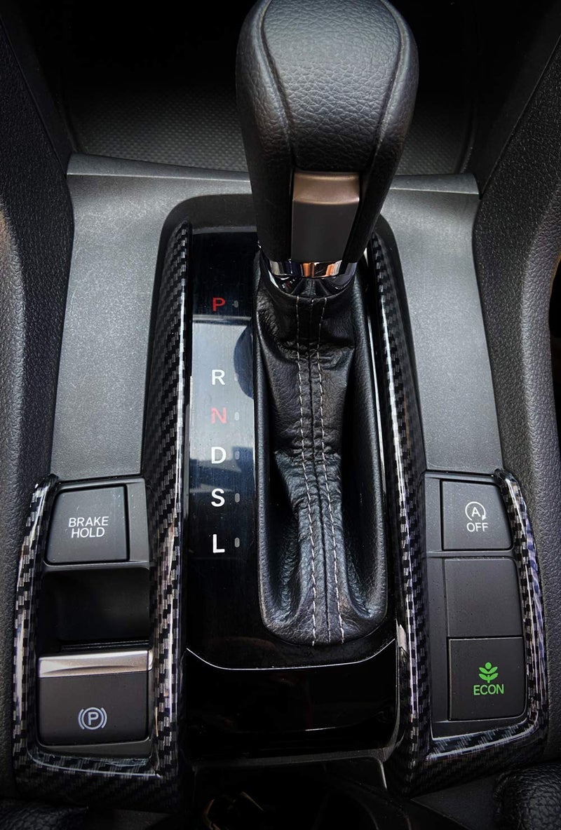 GZXinWei Carbon Fiber Grain Gear Shift Frame Cover Trim Car Styling Interior Decoration for Honda 10th Gen Civic 2016 2017 2018 2019 2020 2021 - Image 1